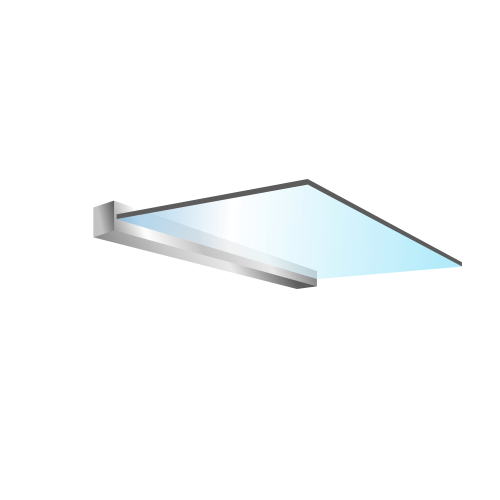 Стеклянные навесы в зажимном профиле